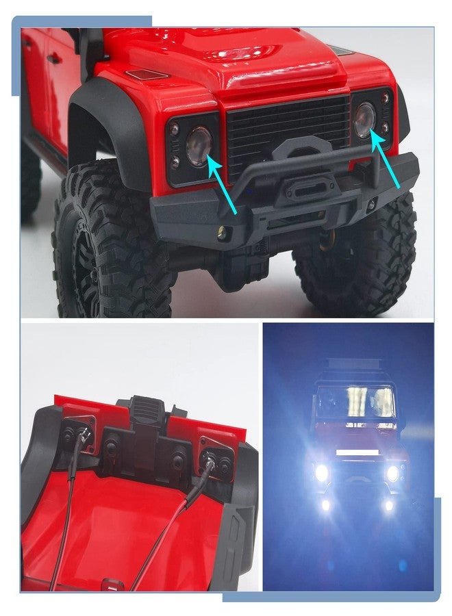 مجموعة مصابيح أمامية بيضاء وخلفية حمراء بتقنية LED من زوليكار RC، مُخصصة لترقية سيارة TRX4M بمقياس 1/18، وملحقات سيارات الزحف التي تعمل بالتحكم عن بعد. - Image 3